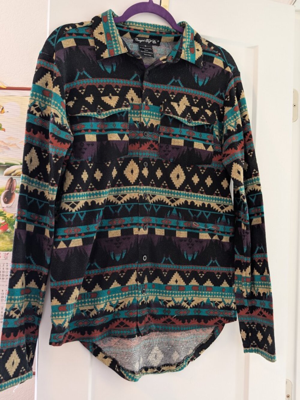 Cowgirl Tuff Co. Aztec Print Pullover Workshirt Size M